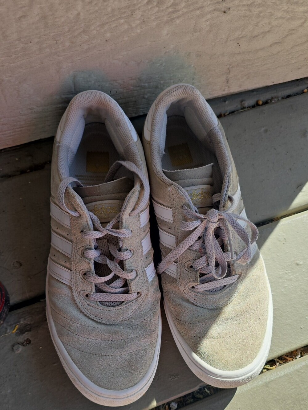 Adidas Busenitz Gray and White Low-Top Sneakers